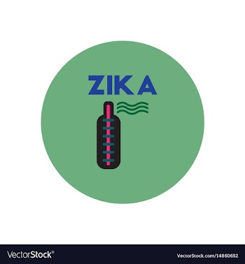 Icon on circle various symptoms of zika vector image