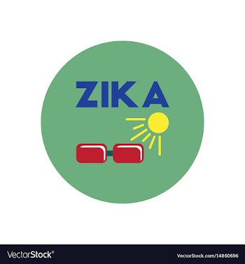 Icon on circle various symptoms of zika vector image