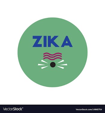 Icon on circle various symptoms of zika vector image
