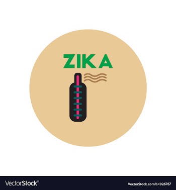Icon on circle various symptoms of zika vector image