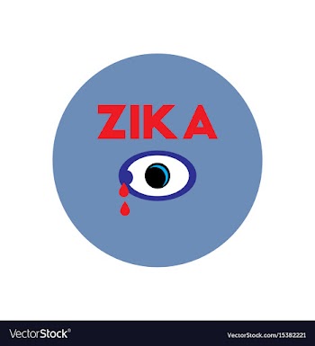 Icon on circle various symptoms of zika vector image