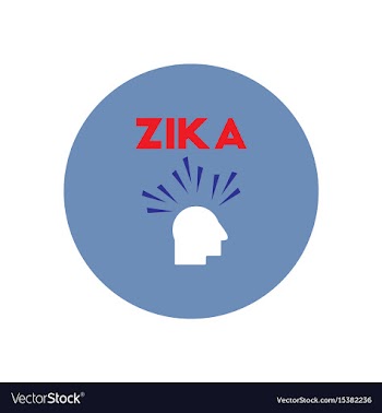 Icon on circle various symptoms of zika vector image