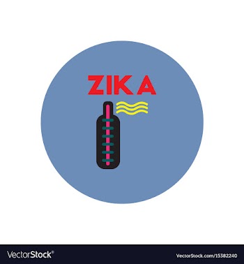 Icon on circle various symptoms of zika vector image