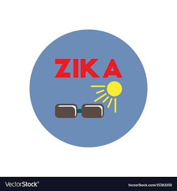 Icon on circle various symptoms of zika vector image