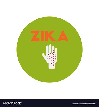 Icon on circle various symptoms of zika vector image