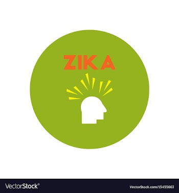 Icon on circle various symptoms of zika vector image