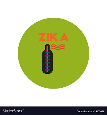 Icon on circle various symptoms of zika vector image