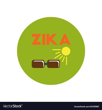 Icon on circle various symptoms of zika vector image