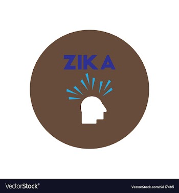 Icon on circle various symptoms of Zika vector image