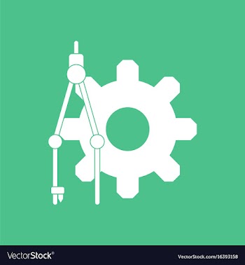 Icon on gear and tool vector image
