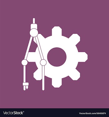 Icon on gear and tool vector image