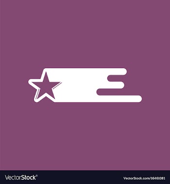 Icon on star in space vector image