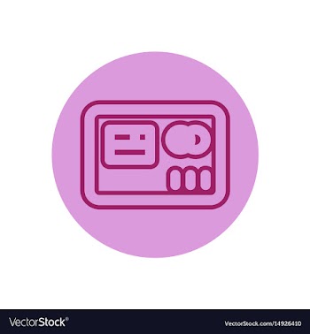 Icon on the topic office on circle cre vector image
