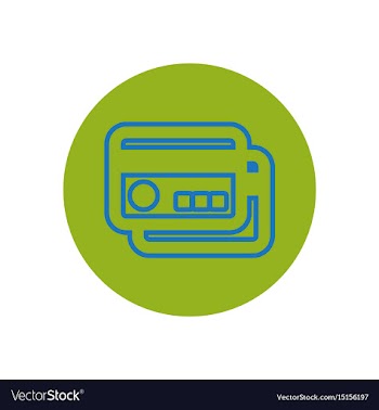 Icon on the topic office on circle cre vector image