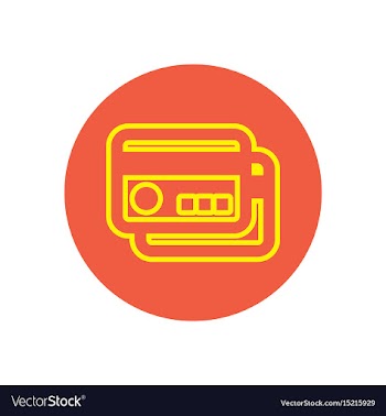 Icon on the topic office on circle cre vector image