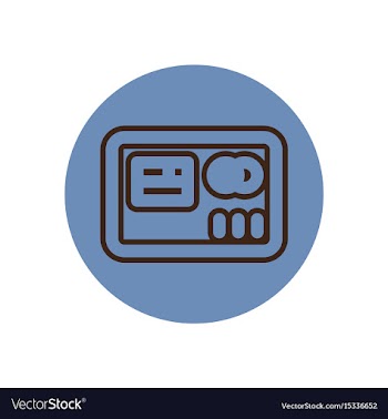 Icon on the topic office on circle cre vector image