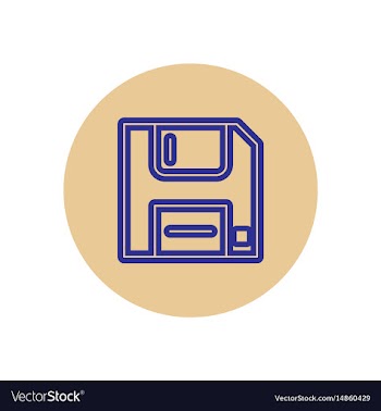 Icon on the topic office on circle diske vector image
