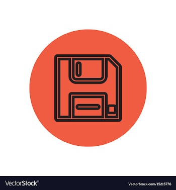 Icon on the topic office on circle diske vector image