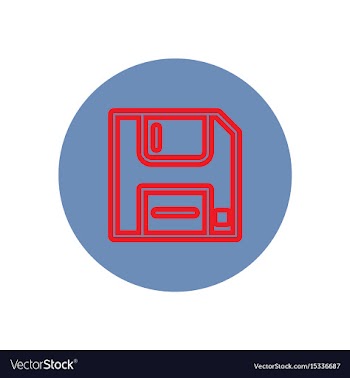 Icon on the topic office on circle diske vector image
