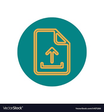 Icon on the topic office on circle docum vector image