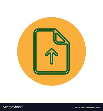 Icon on the topic office on circle docum vector image