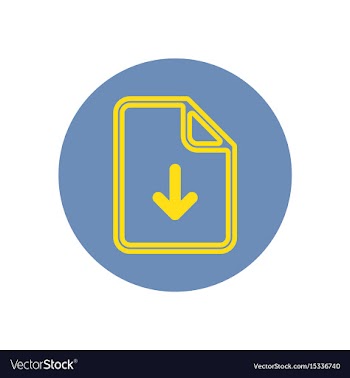 Icon on the topic office on circle docum vector image