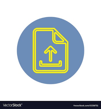 Icon on the topic office on circle docum vector image