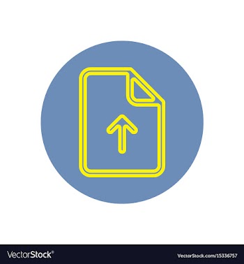 Icon on the topic office on circle docum vector image