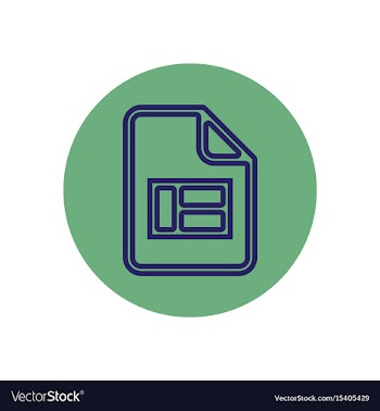 Icon on the topic office on circle docum vector image
