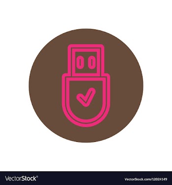 Icon on the topic office on circle usb vector image