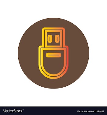 Icon on the topic office on circle usb vector image