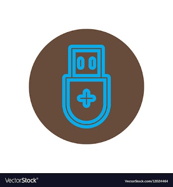 Icon on the topic office on circle usb vector image