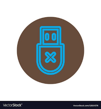 Icon on the topic office on circle usb vector image