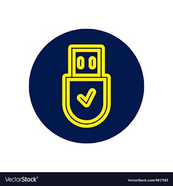 Icon on the topic office on circle usb vector image