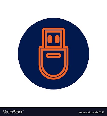 Icon on the topic office on circle usb vector image