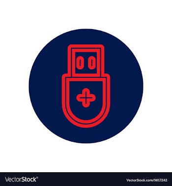 Icon on the topic office on circle usb vector image
