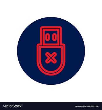 Icon on the topic office on circle usb vector image