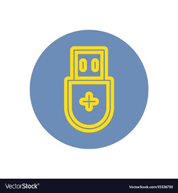 Icon on the topic office on circle vector image