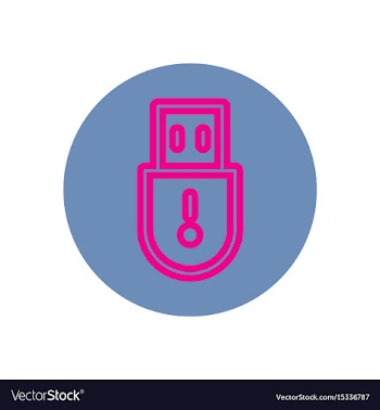 Icon on the topic office on circle vector image