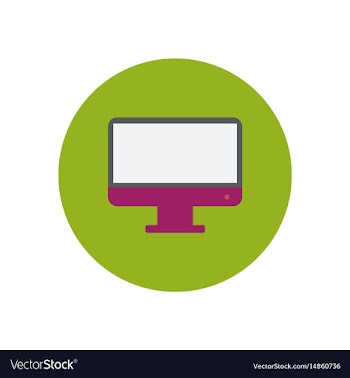 Icon on the white backgrounds in circles tv vector image