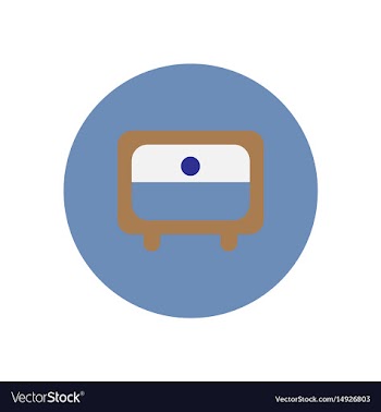 Icon on the white backgrounds in circles tv vector image