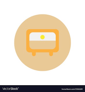 Icon on the white backgrounds in circles tv vector image