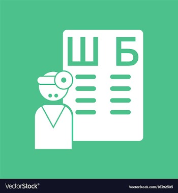 Icon ophthalmologist and vison test vector image