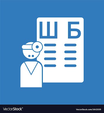 Icon ophthalmologist and vison test vector image