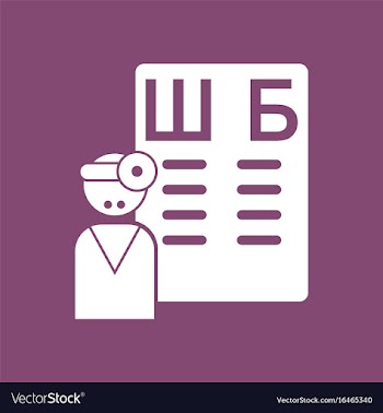 Icon ophthalmologist and vison test vector image