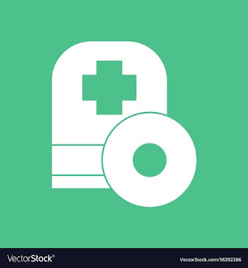 Icon otolaryngology head lamp mirror vector image