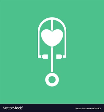 Icon phonendoscope with heart vector image