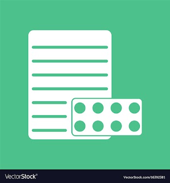 Icon pills and a prescription vector image