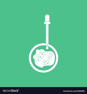 Icon pipette and bacteria vector image