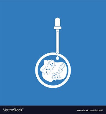 Icon pipette and bacteria vector image